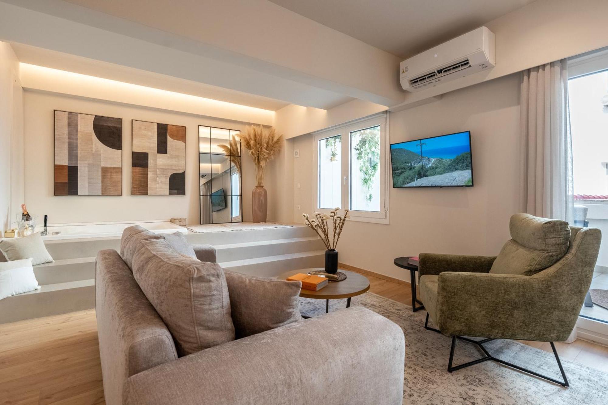 Derouse Eva Suite Jacuzzi & Sauna Athena Bagian luar foto